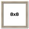 Square Classic Modern Silver Picture Frame - UV Acrylic, Foam Board Backing, Hanging Hardware